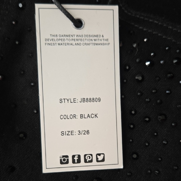 Judy Blue High Waisted Black Embellished Jeans - Picture 4 of 6